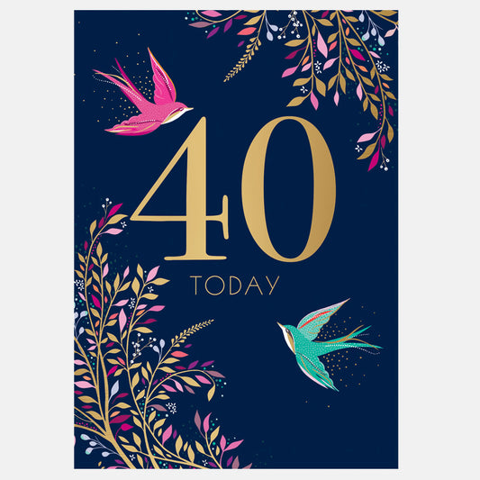 Soaring Swallows 40th Birthday Card