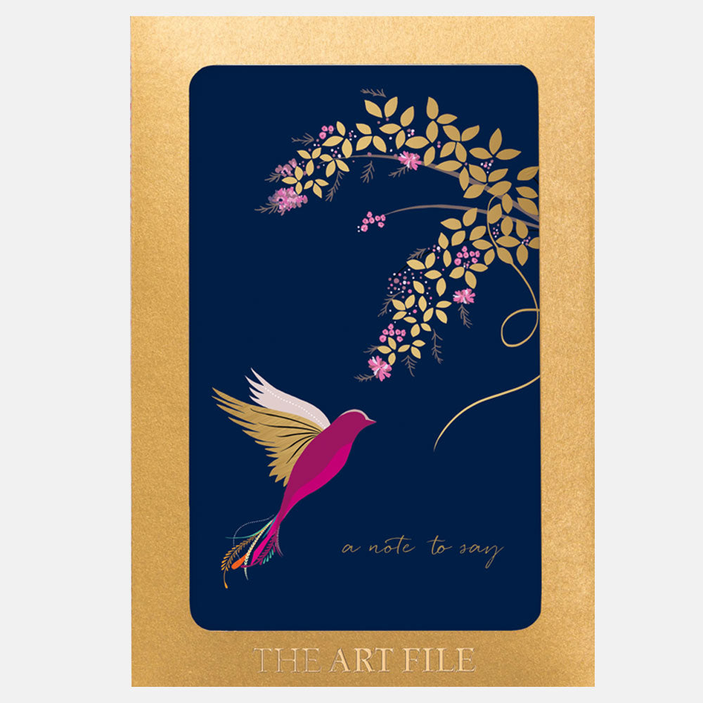 Navy Hummingbird 'A Note to Say' Notecard - Set of 10 Cards
