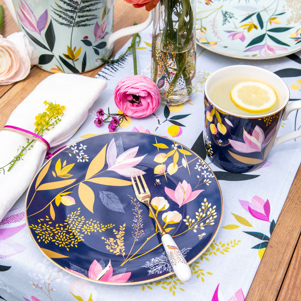 Orchard Floral Duck Egg Table Runner