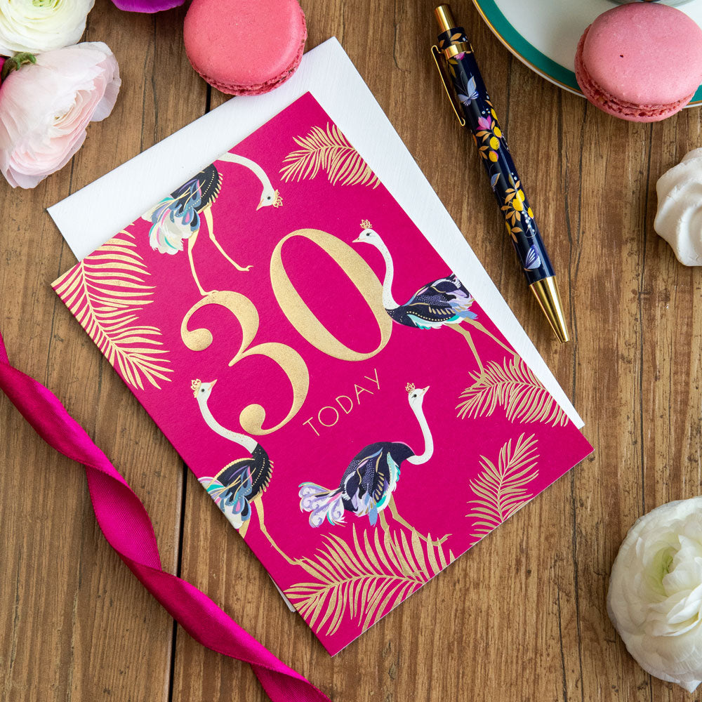 Striking Ostriches 30th Birthday Card