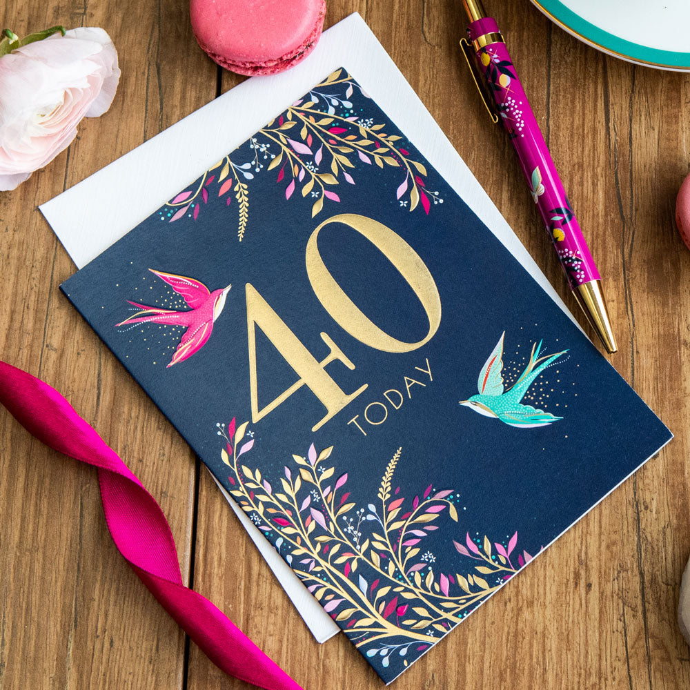 Soaring Swallows 40th Birthday Card