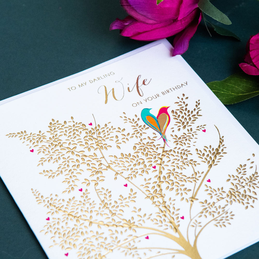 Lovebirds Wife Birthday Card