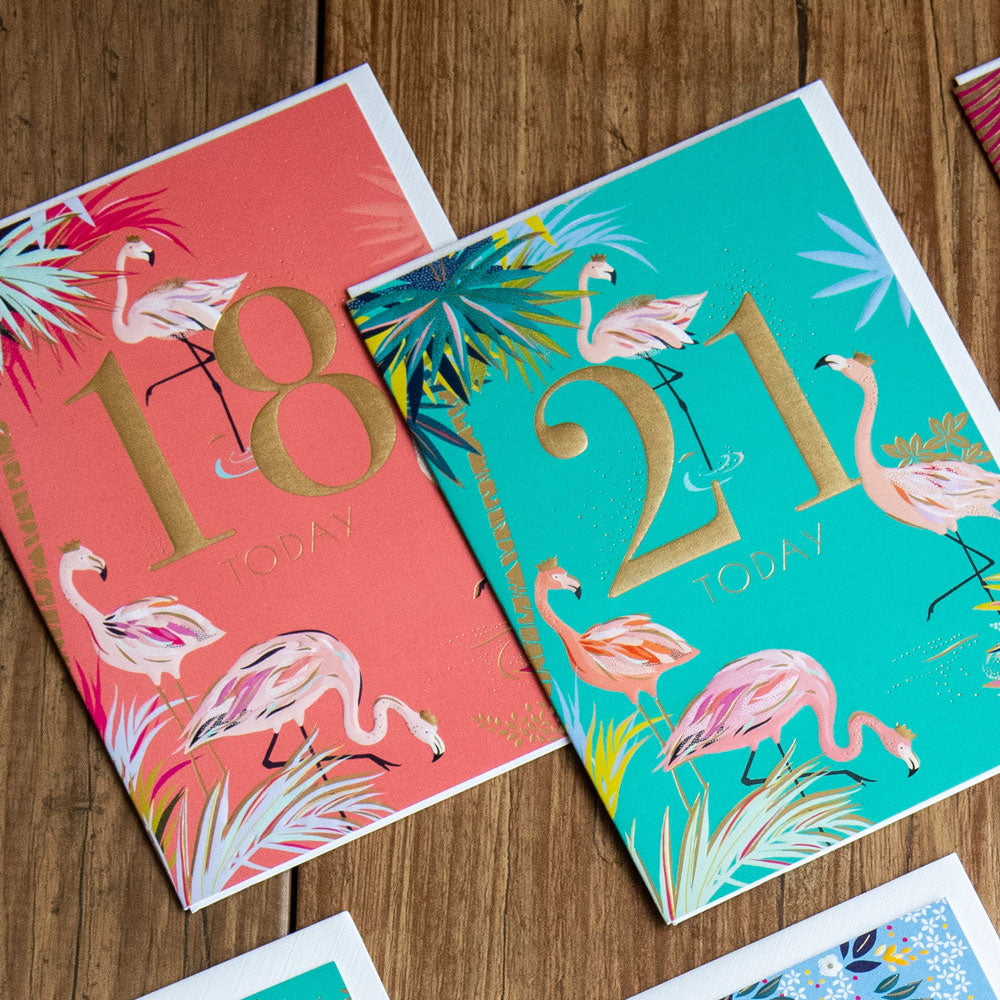 Fabulous Flamingo 18th Birthday Card