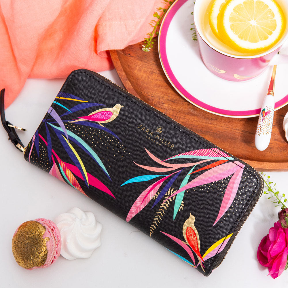 Black Bamboo Large Zip Purse