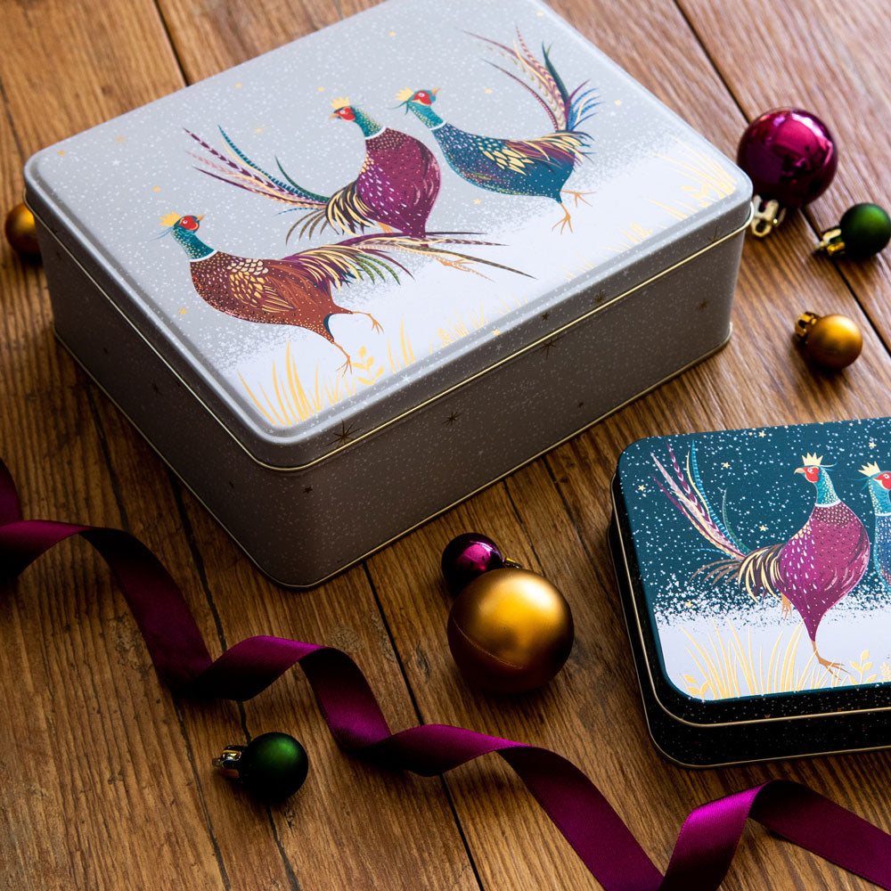 Boîte rectangulaire profonde en forme de faisan
