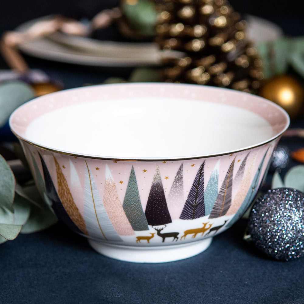 Frosted Pines Deer Candy Bowl