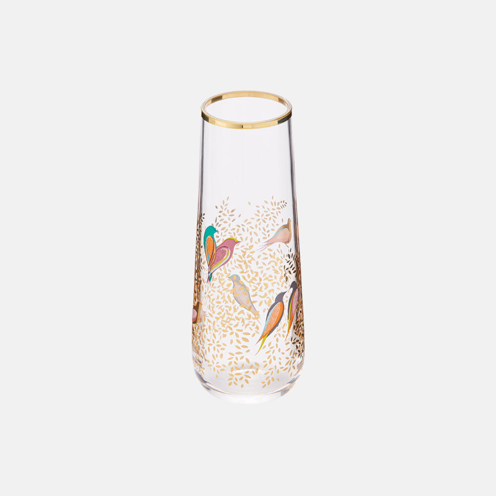 Single Stem Gold Leaves Glass Vase