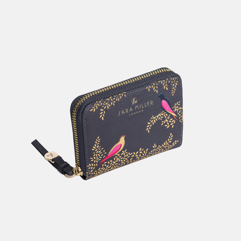 Smokey Blue Birds Small Zip Purse