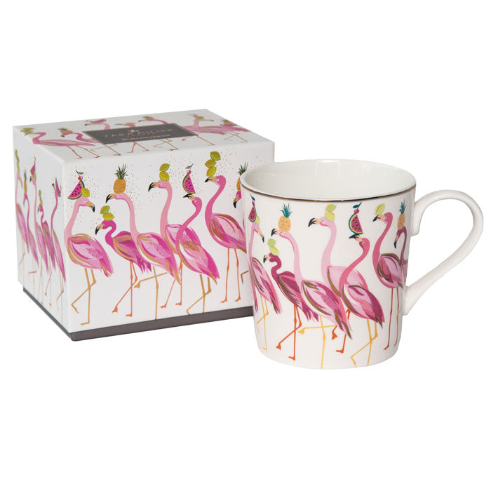 Mug next to matching gift box.