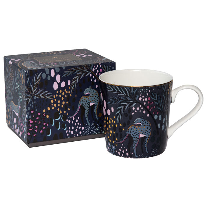 Mug next to matching gift box.