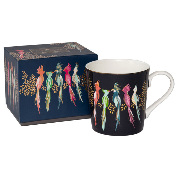 Mug next to matching gift box.