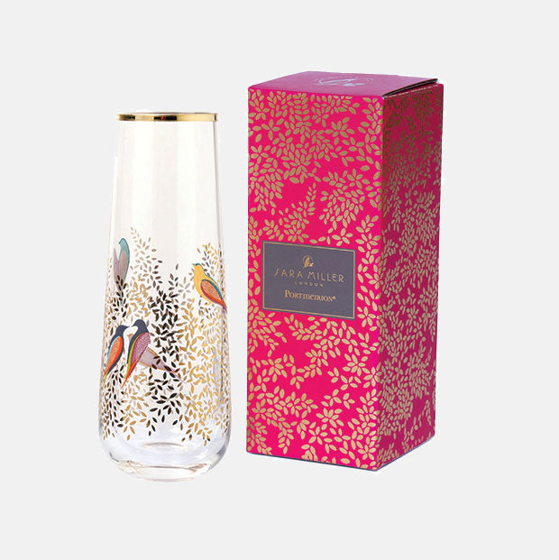 Gold Leaves Single Stem Glass Vase