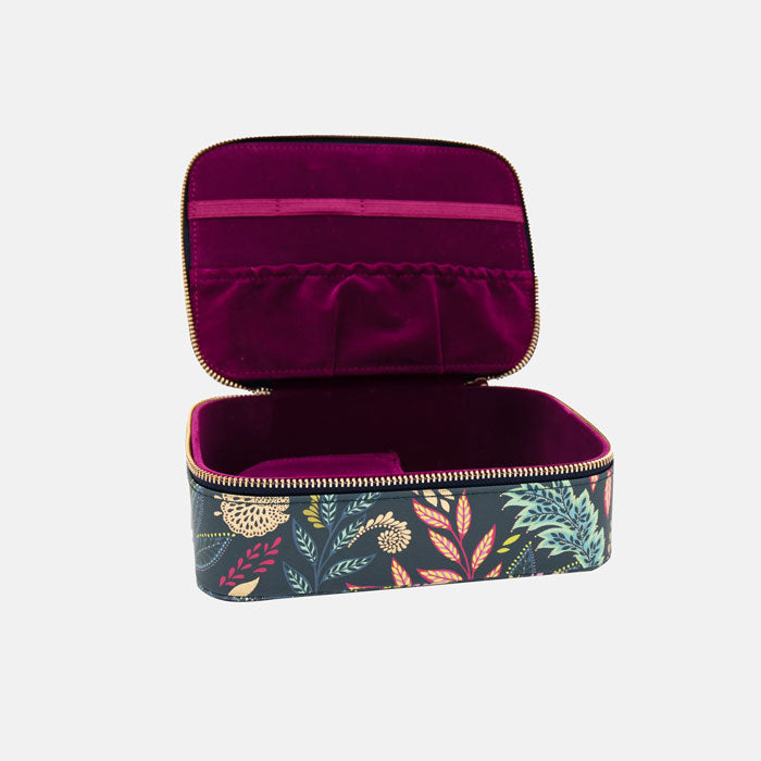 Tech organiser with floral pattern on a white background