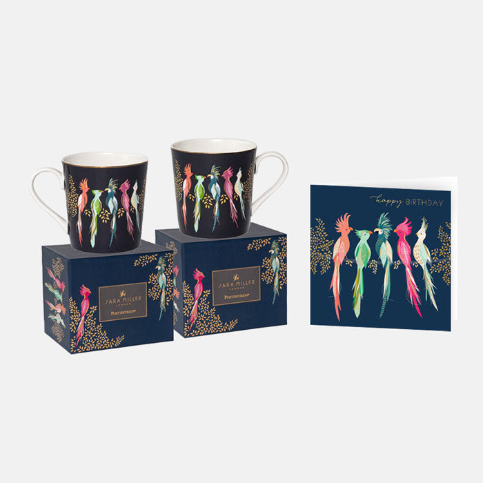 Portico Designs Ltd Sara Miller Haveli Garden - Taza de viaje de acero inoxidable con tapa para bebidas frías y calientes