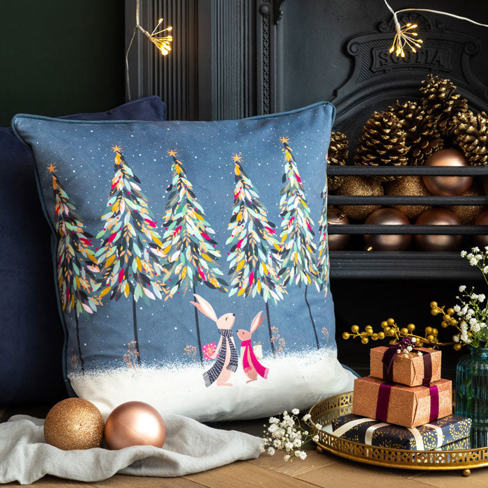 Coussin en velours Woodland Tales Rabbit Gifts