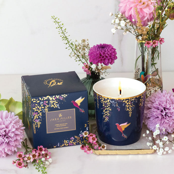 Navy Hummingbird Amber, Orchid & Lotus Blossom Candle