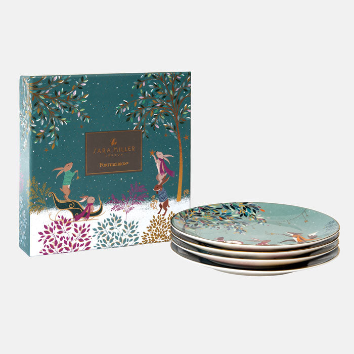 Assiettes à gâteaux Woodland Tales - Lot de 4 pièces assorties