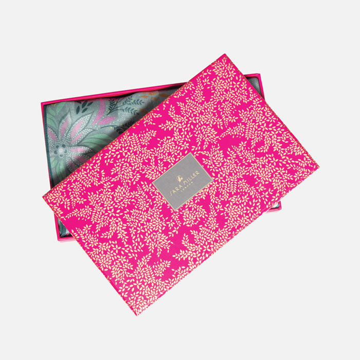 Dusky Blue Birds of Paradise Silk Scarf
