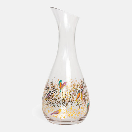 Gold Leaves & Birds Carafe