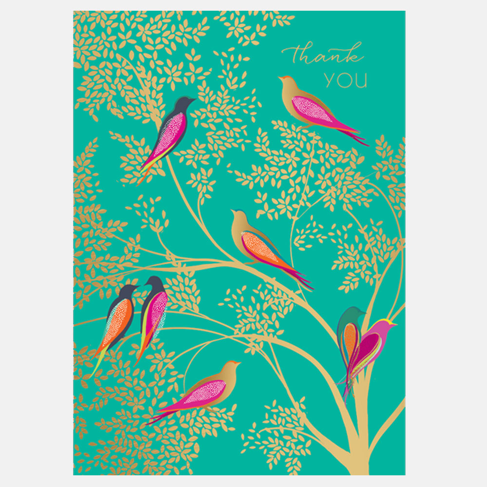 Carte de remerciement aux oiseaux