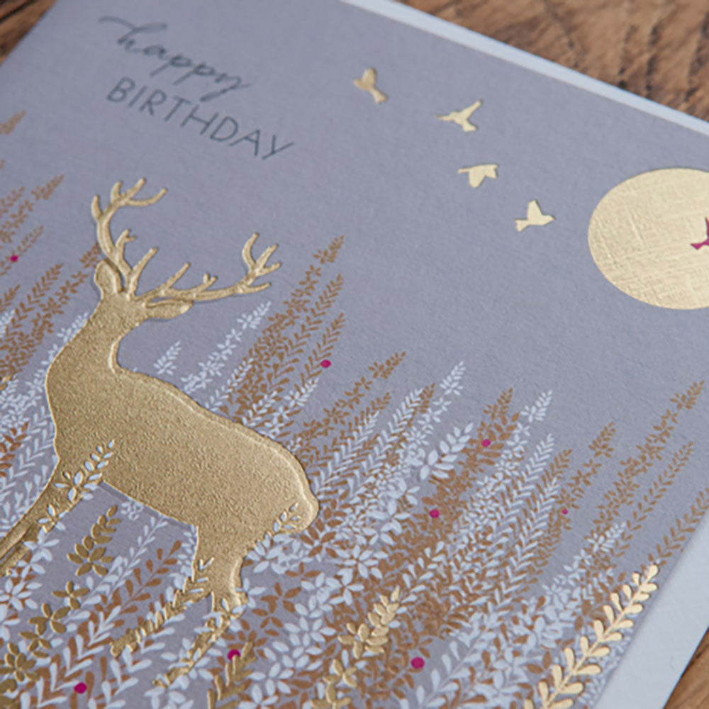 Happy Birthday Deer in Grass Card