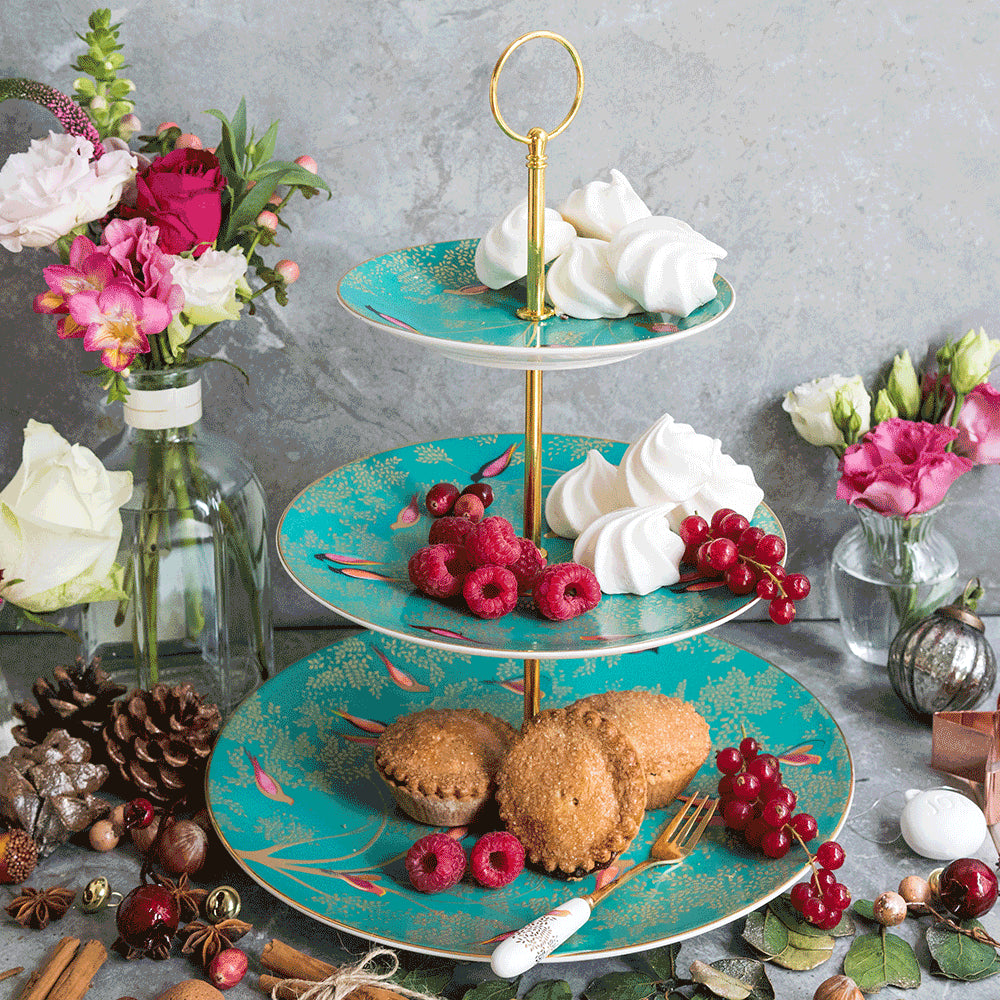 Green Birds 3 Tier Cake Stand