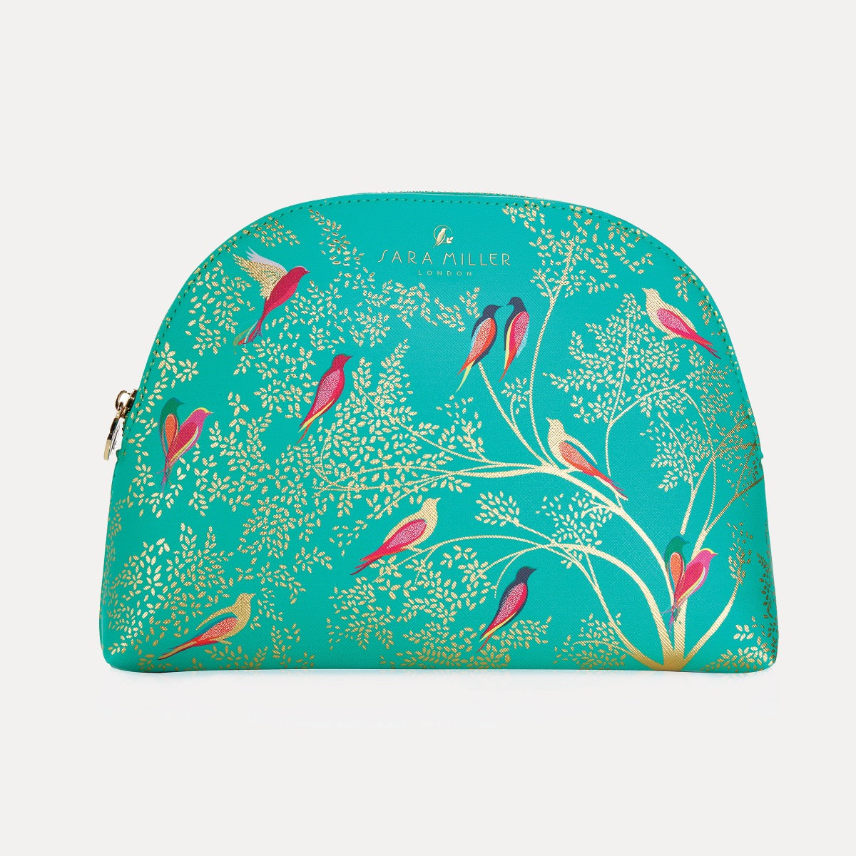 Grande trousse de maquillage à oiseaux verts