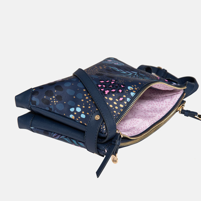 Midnight Leopard Zip Top Crossbody