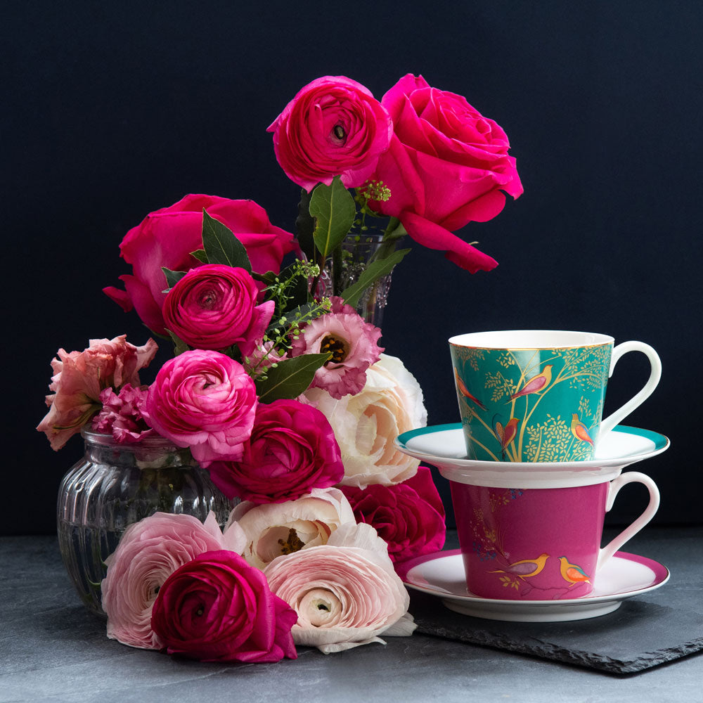 Tasse à thé oiseau vert