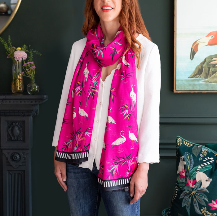 Pink Heron Scarf