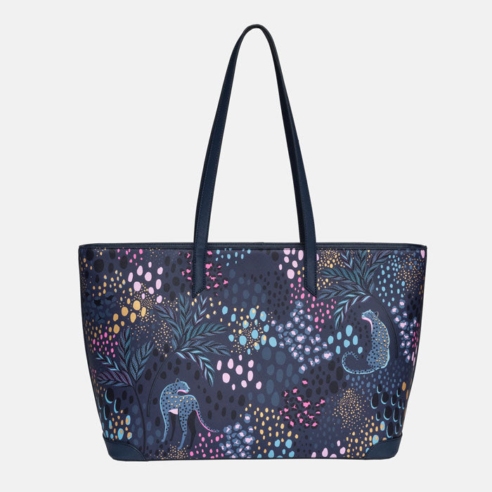 Midnight Leopard Large Tote