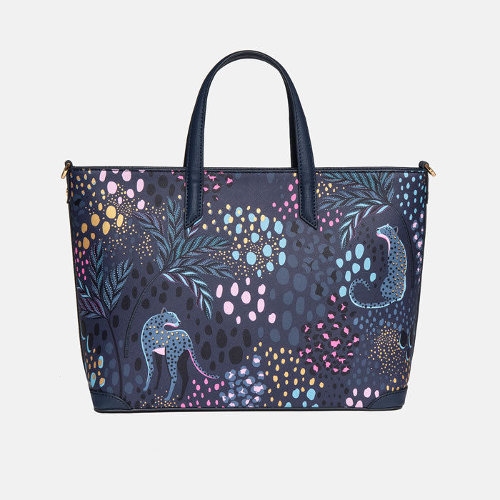 Midnight Leopard Medium Tote