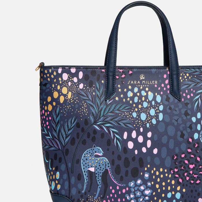 Midnight Leopard Medium Tote