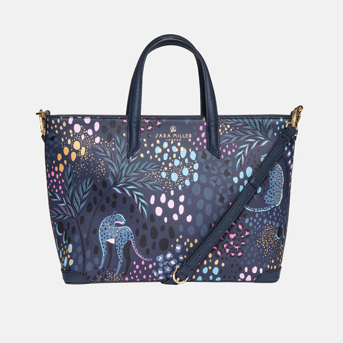 Midnight Leopard Medium Tote