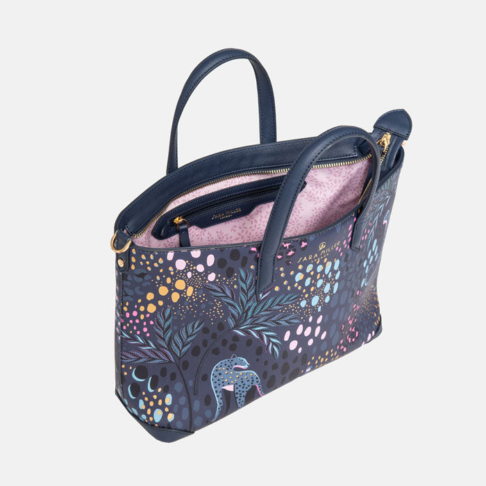 Midnight Leopard Medium Tote