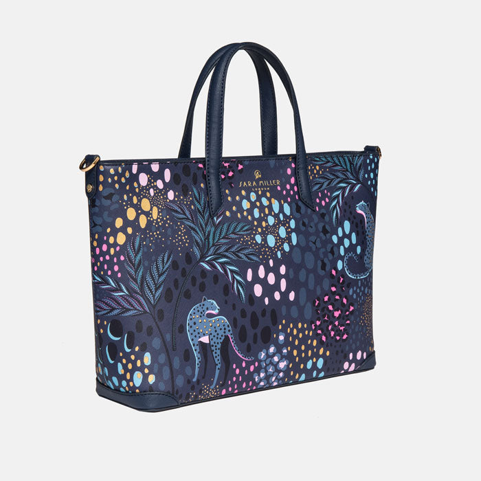 Midnight Leopard Medium Tote