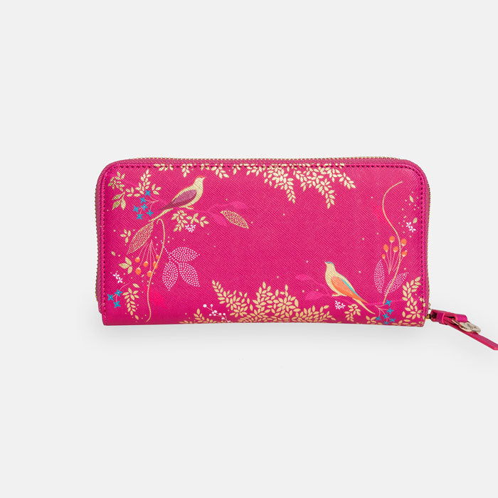 Pink Birds Large Zip Purse