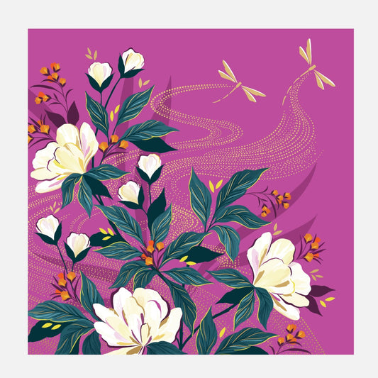 Dragonfly & Flowers Card