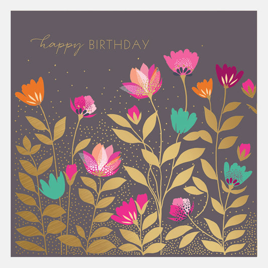 Carte d'anniversaire avec des fleurs DISC