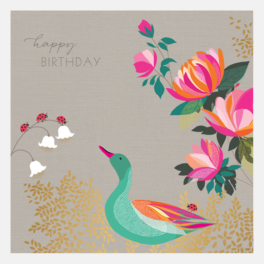 Happy Birthday Duck & Ladybird Card
