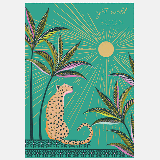 Sun Leopard Get Well Soon Card