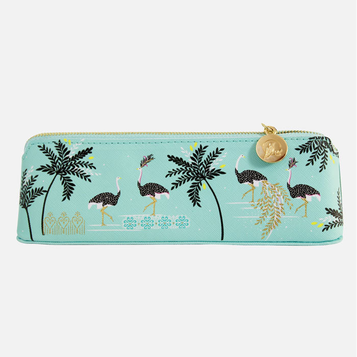 Ostrich & Palms Slim Pencil Case