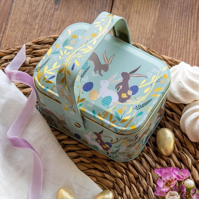 Happy Bunnies Easter Handle Basket