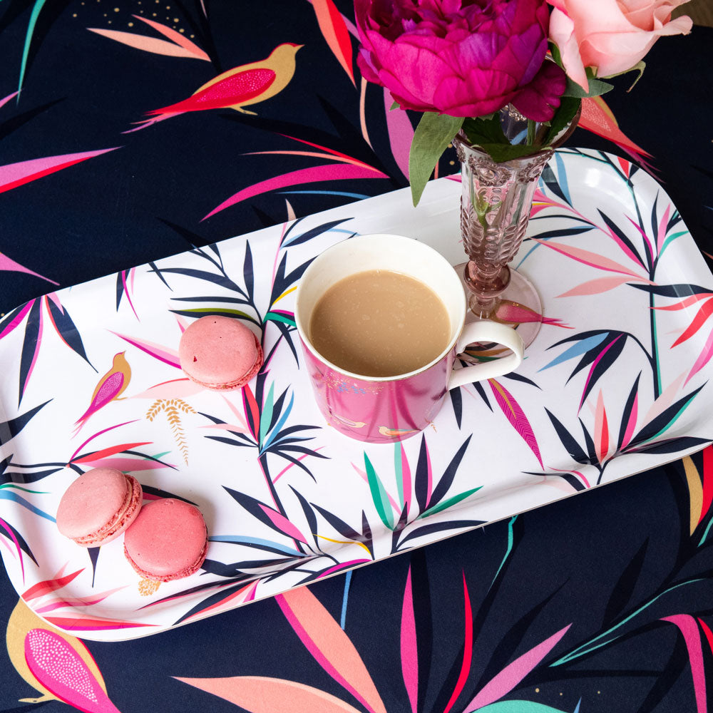 White Bamboo Birch Wood Tray