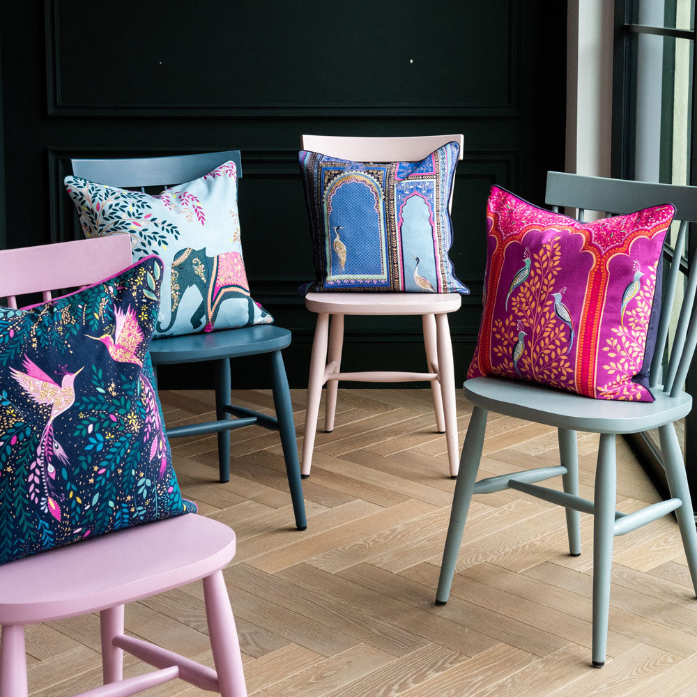 Lattice Window Embroidered Cushion