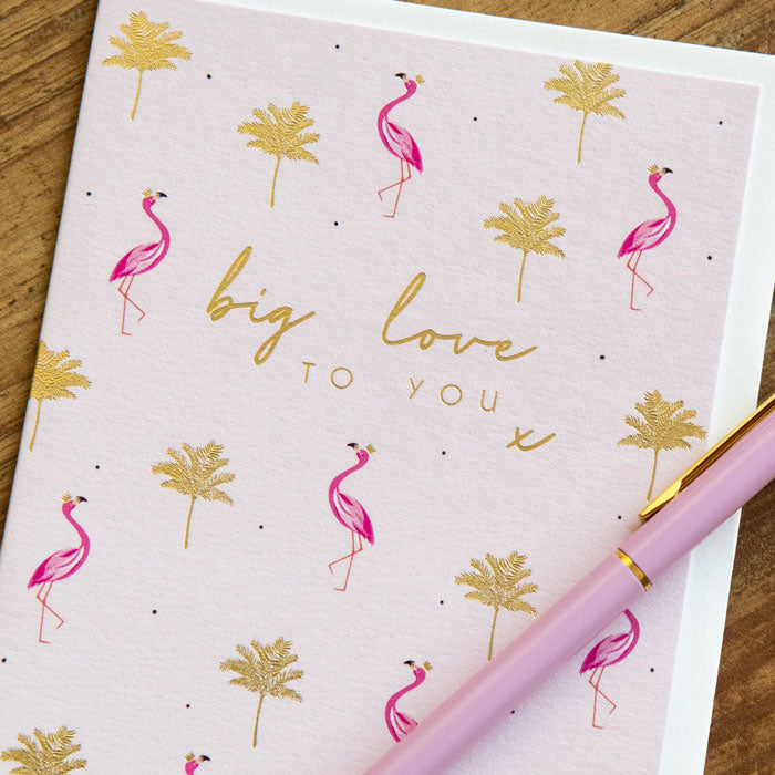 Little Gestures Flamingo Big Love To You Card