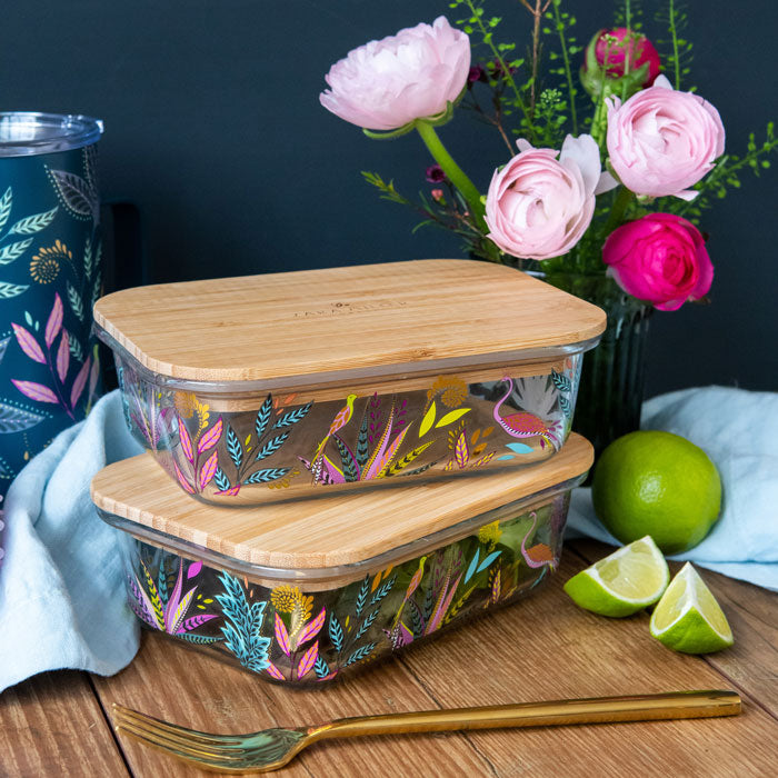 Savannah Botanic Paradise Large Glass Lunch Box