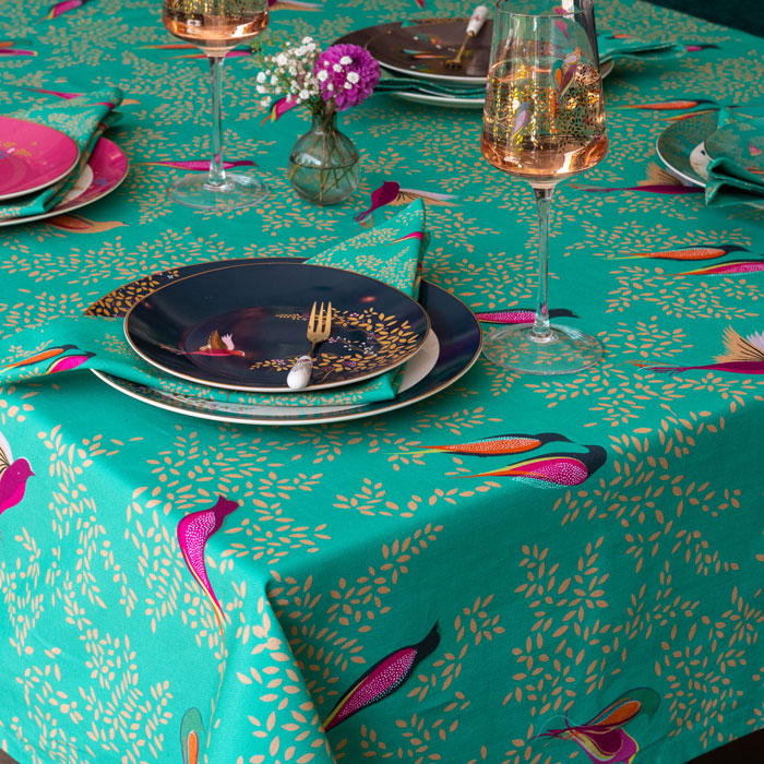 Green Birds Tablecloth