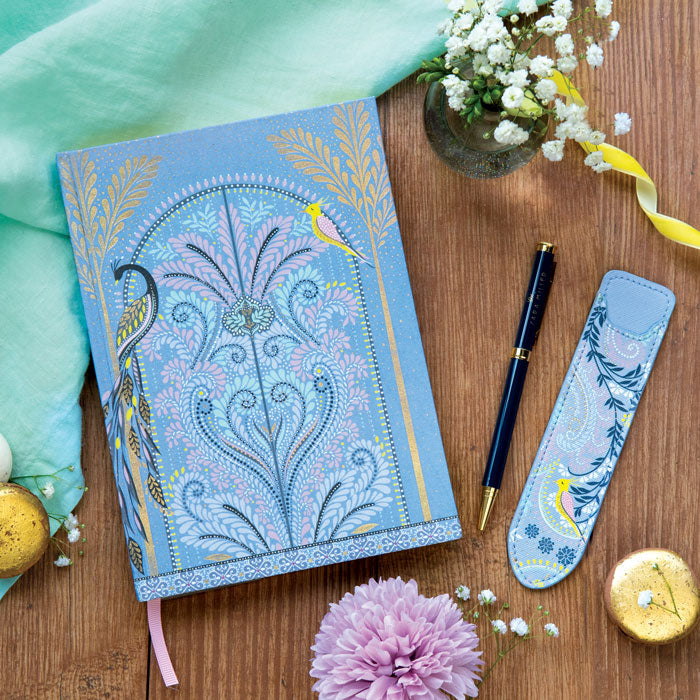 Peacock Filigree A5 Fabric Journal