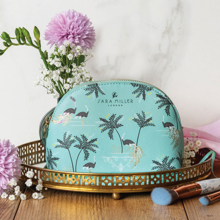 Ostrich & Palms Small Cosmetic Bag